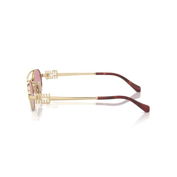MIU MIU MU 54ZS ZVN50D Gold Pink Lens Oval Women Sunglasses AUTHENTIC main image 6